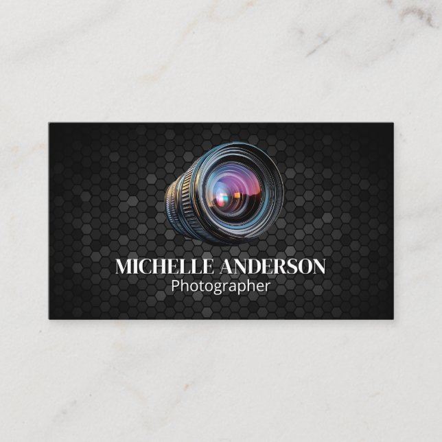 Camera Lens Logo | Photography Business Card (Front)