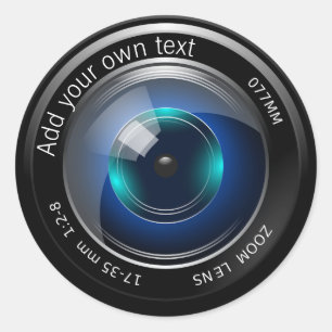 Camera Lens Personalised Classic Round Sticker