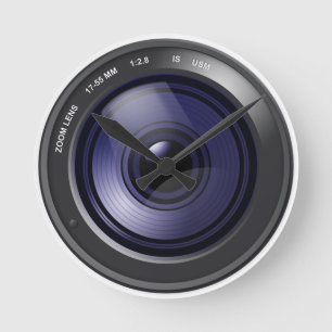 Camera Lens Round Clock