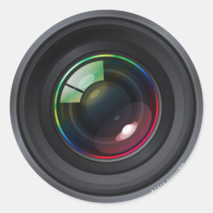 Camera Lens Round Sticker