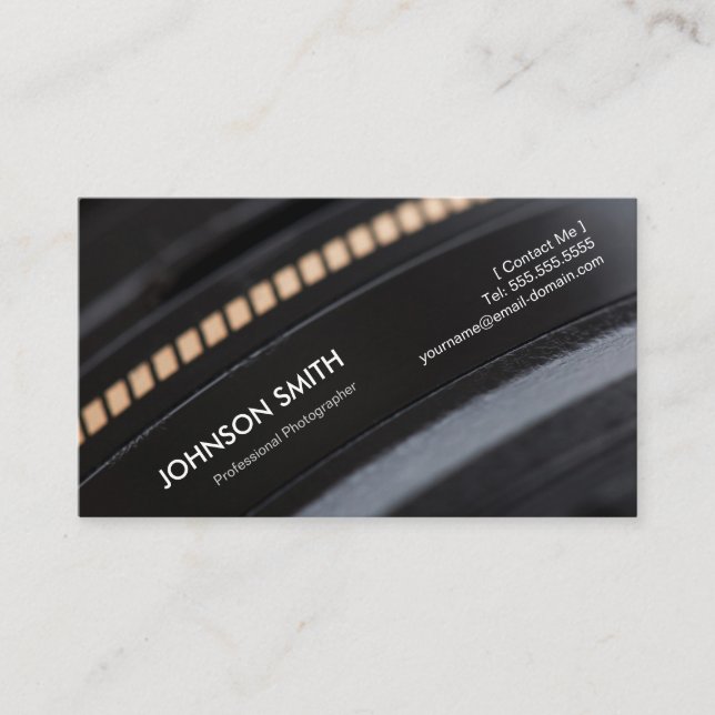 Camera Lens - Show your best image on the back Business Card (Front)