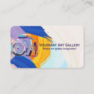 Camera Logo Creative Arts Paint Brushed Business Card