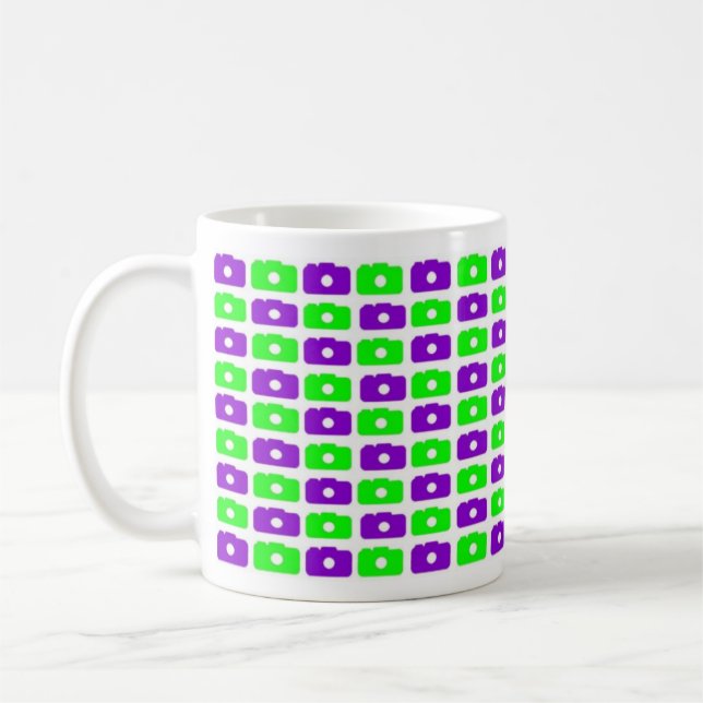 Camera Love Mug  (Green & Purple) (Left)