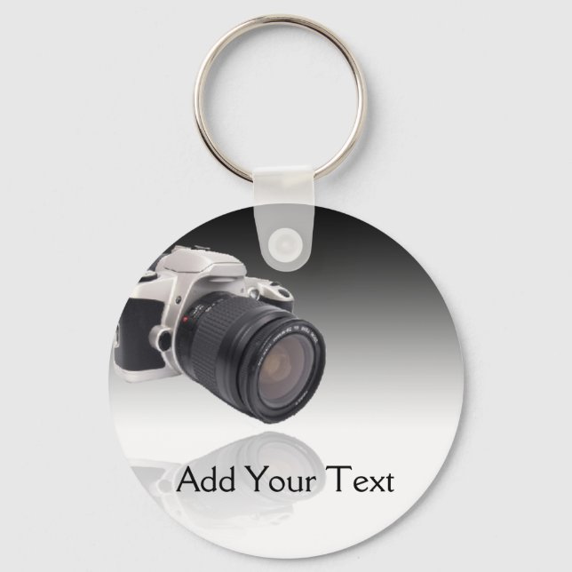 Camera on Black Gradient Key Ring (Front)