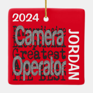 Camera Operator Extraordinaire CUSTOM Ceramic Ornament