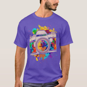 Camera Photographer Photograph Colourful Photograp T-Shirt
