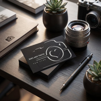 Camera Photography black and white Business Card