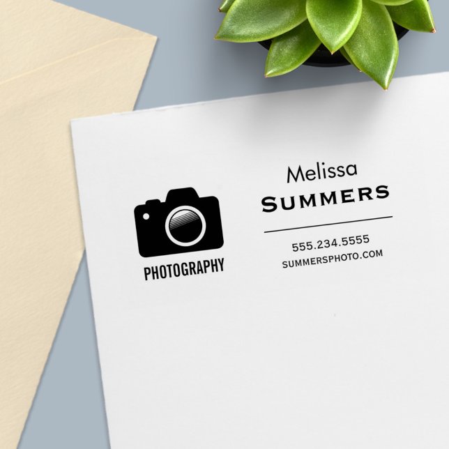 Camera Photography - Photographer Contact Info Self-inking Stamp (Creator Uploaded)