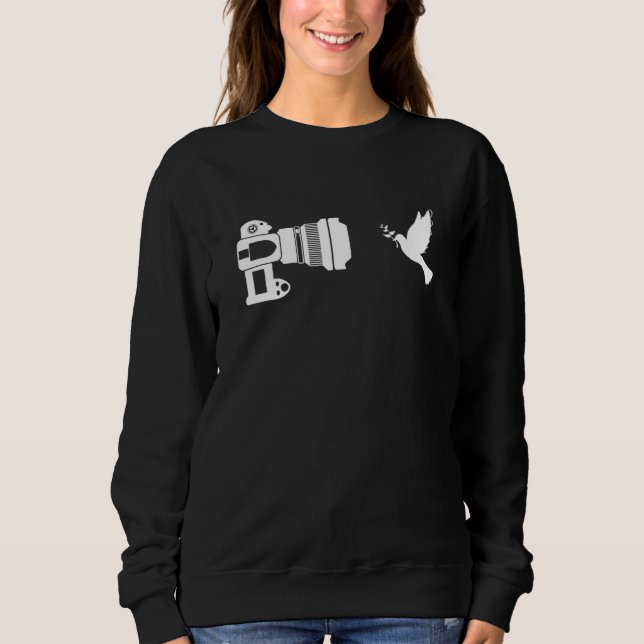 Camera Pigeon Bird Watching Ornithologist Birds Sweatshirt (Front)