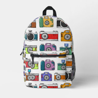 Camera Printed Backpack
