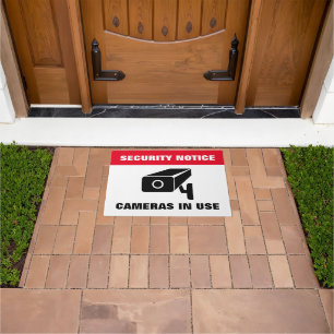 Camera security notice floor sign doormat