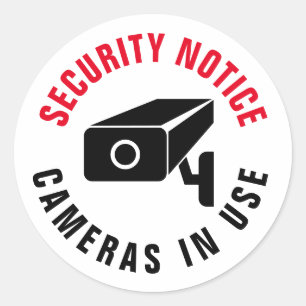 Camera Security Warning video surveillance notice Classic Round Sticker