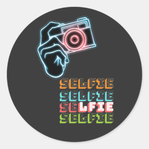 Camera Selfie Classic Round Sticker