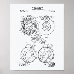 Camera Shutter 1914 Patent Art White Paper Poster