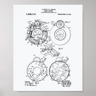 Camera Shutter 1914 Patent Art White Paper Poster