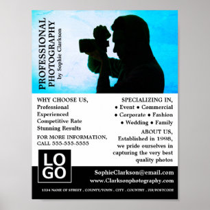 Camera Silhouette, Photography, Photographer Hire Poster