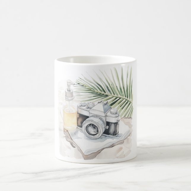 Camera Tropical Leaves Coffee Mug (Center)