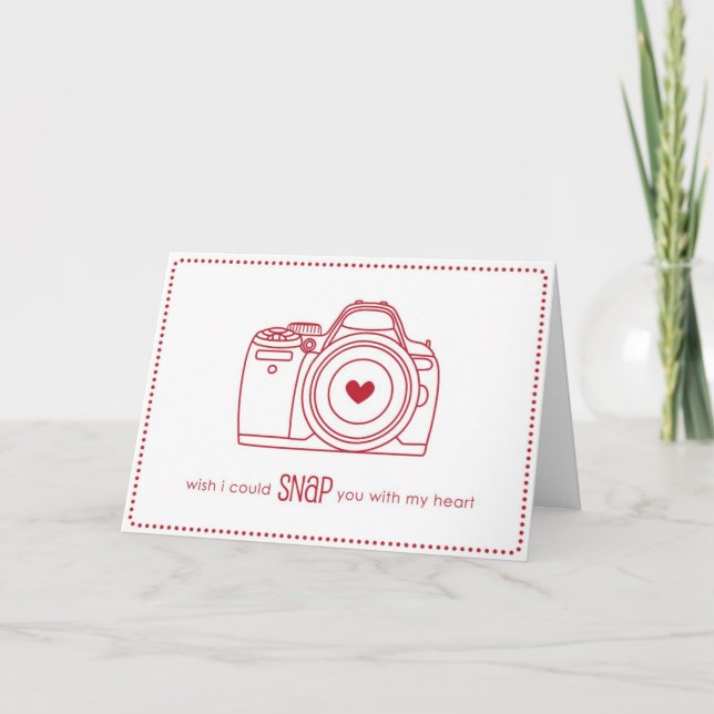 Camera Valentine's Day Card - Funny in Red (Front)