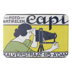 Camera Woman, Photographer, Van Caspel Bath Mat