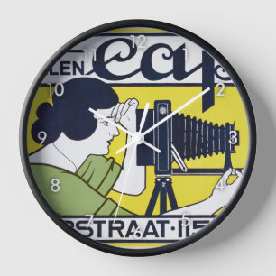 Camera Woman, Photographer, Van Caspel Clock