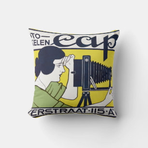 Camera Woman, Photographer, Van Caspel Cushion