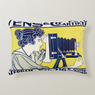 Camera Woman, Photographer, Van Caspel Decorative Cushion