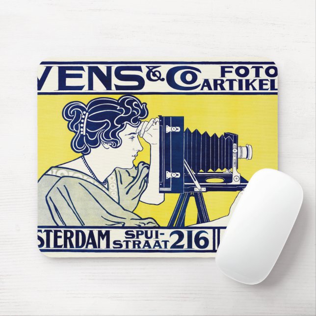 Camera Woman, Photographer, Van Caspel Mouse Pad (With Mouse)