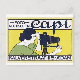 Camera Woman, Photographer, Van Caspel Postcard