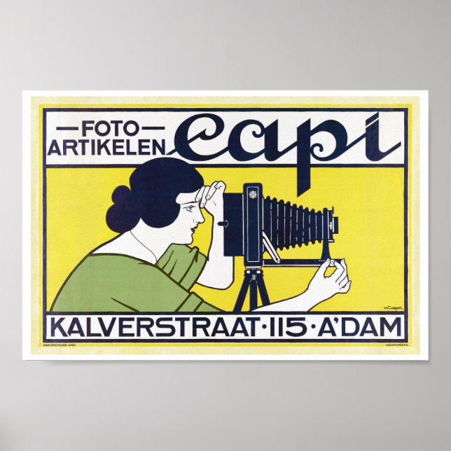Camera Woman, Photographer, Van Caspel Poster (Front)