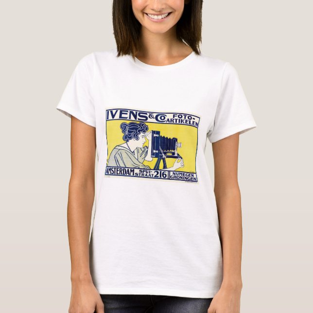 Camera Woman, Photographer, Van Caspel T-Shirt (Front)