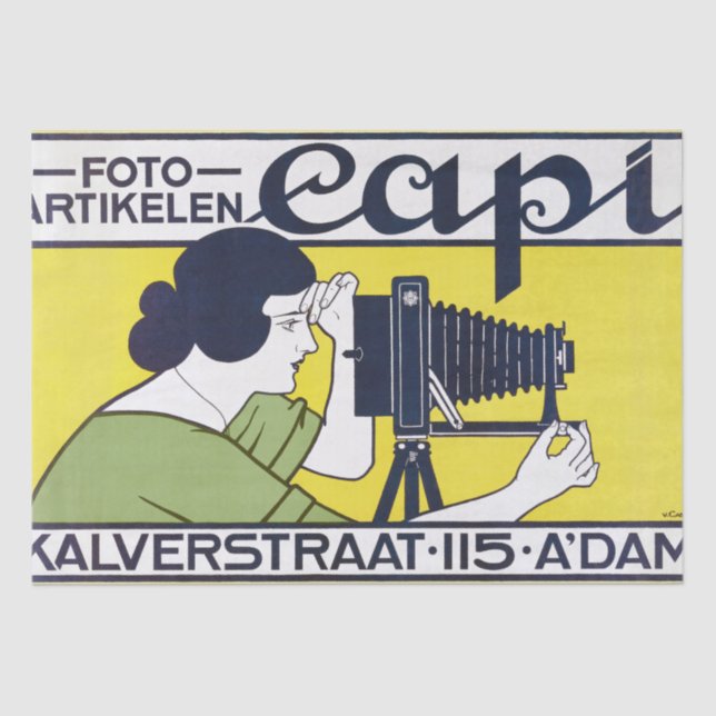 Camera Woman, Photographer, Van Caspel Tissue Paper (Front)