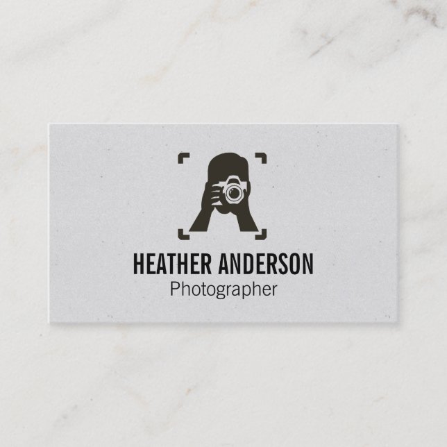 Cameraman Holding Camera Business Card (Front)