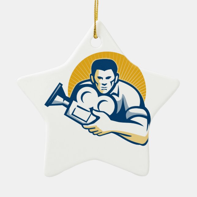 Cameraman Movie Director Movie Camera Ceramic Ornament (Front)