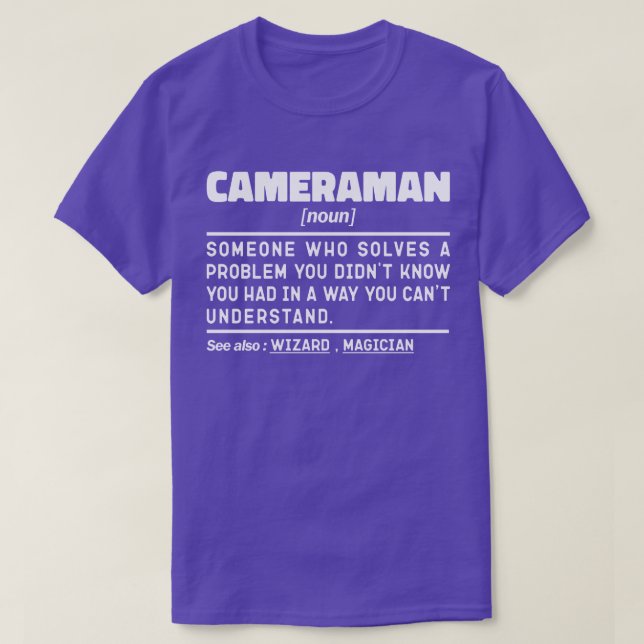 Cameraman Noun Cool Camera Photography Lover Fuuny T-Shirt (Design Front)