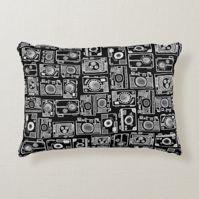 Cameras (Customisable background colour) Decorative Cushion (Front)