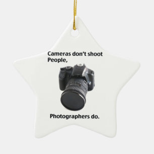 Cameras don't shoot people ceramic tree decoration