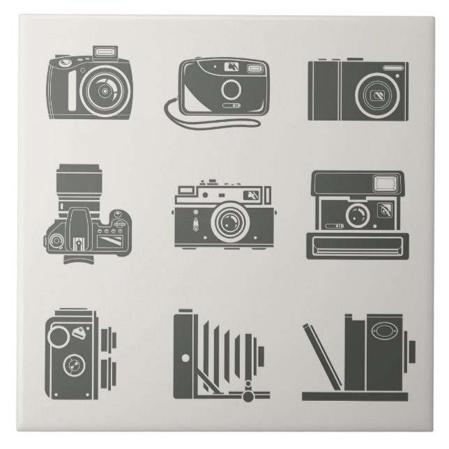 Cameras Vintage Photography Ceramic Tile (Front)