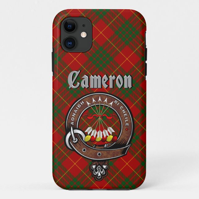 Cameron Clan Badge & Tartan Phone Case (Back)