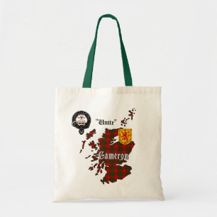 Cameron Clan Badge & Tartan Tote Bag