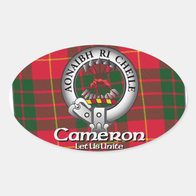 Cameron Clan Oval Sticker (Front)