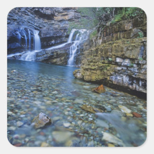 Cameron Falls in Waterton Lakes National Park in 2 Square Sticker