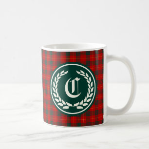 Cameron Family Red and Green Tartan Monogram Coffee Mug