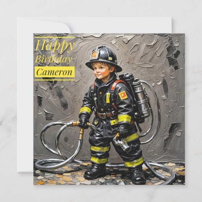 CAMERON ~ Happy Birthday ~ Fireman ~ (Front)