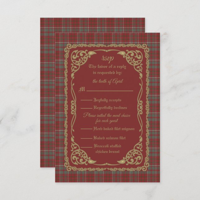 Cameron Lochiel Weathered Tartan Response Card (Front/Back)