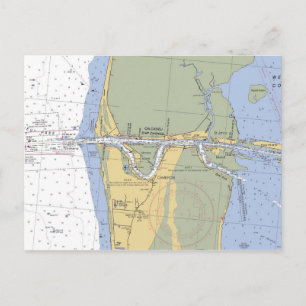 Cameron Louisiana Nautical Harbour Chart postcard