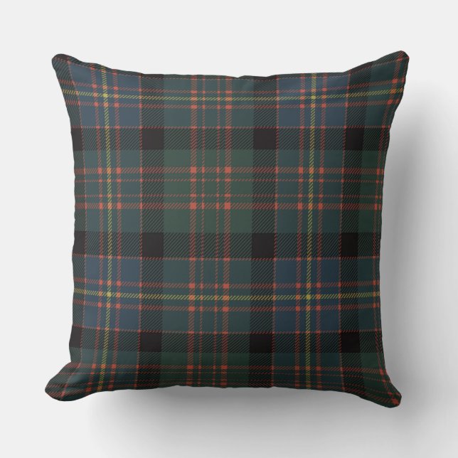 Cameron of Erracht Ancient Scottish Tartan Plaid Cushion (Front)