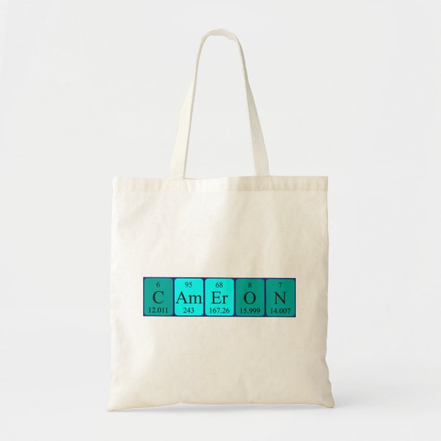 Cameron periodic table name tote bag (Front)