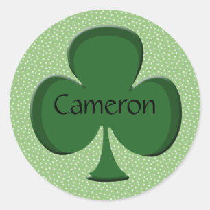 Cameron Shamrock Name Stickers