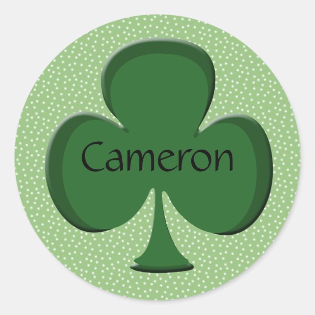 Cameron Shamrock Name Stickers (Front)