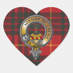 Cameron Tartan & Badge Heart Sticker